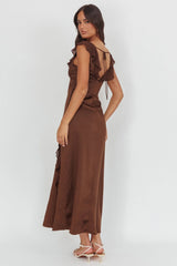 Zerai Ruffle Trimmed Maxi Dress Chocolate