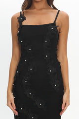 Like I'm Dreaming Floral Pearl Maxi Dress Black