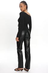 Rukia Faux Leather Pants Black