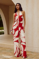 ARLETTE HALTER JUMPSUIT - ARLETTE RED