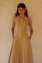 Astrid Halter Midi Dress - Camel