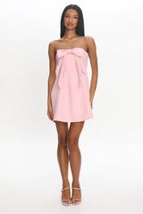 Lollipop Strapless Bow Bust Mini Dress Pink Sorbet