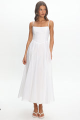 Dulce Scoop Neck Midi Dress White