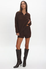 Jenae Knit Shorts Chocolate