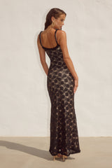 Sarta Lace Maxi Dress - Black