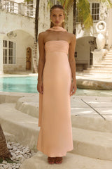ELSA STRAPLESS SCARF MAXI DRESS - PEACH