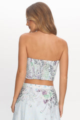 Sazkia Sweetheart Neckline Strapless Top Blue