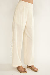 Dahlise Bead Trim Pants Cream