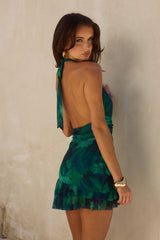 Kiata Plunge V-Neck Mini Dress - Calista Green