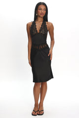 LIONESS Solana Midi Dress Onyx