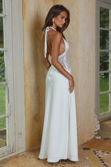 Lilith Halter Maxi Dress - Pearl