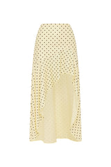 Melody Flounce Midi Skirt - Lemon/Choc Polka