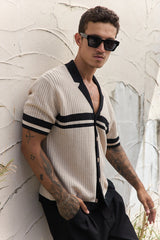 OWEN SHIRT - SAND/BLACK