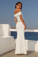 Remina Ruched Off Shoulder Top - White