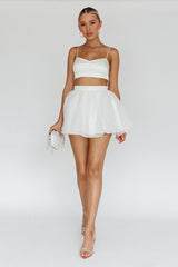 Karrie Layered Ballet Mini Skirt White