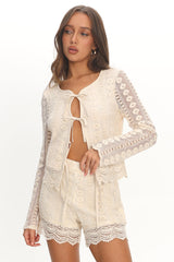 Perrine Lace Shorts Oat