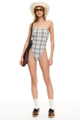 LIONESS Gigi One Piece Beige Plaid