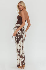 Takara String Tie Maxi Skirt Cow Print