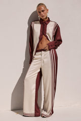 Zara Tailored Pant - Wine Stripe