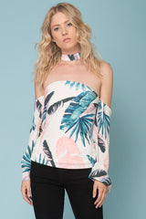 Lilyanna Floral Top White / Peach