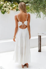 Train Into Town Midi Dress White