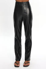 Rukia Faux Leather Pants Black