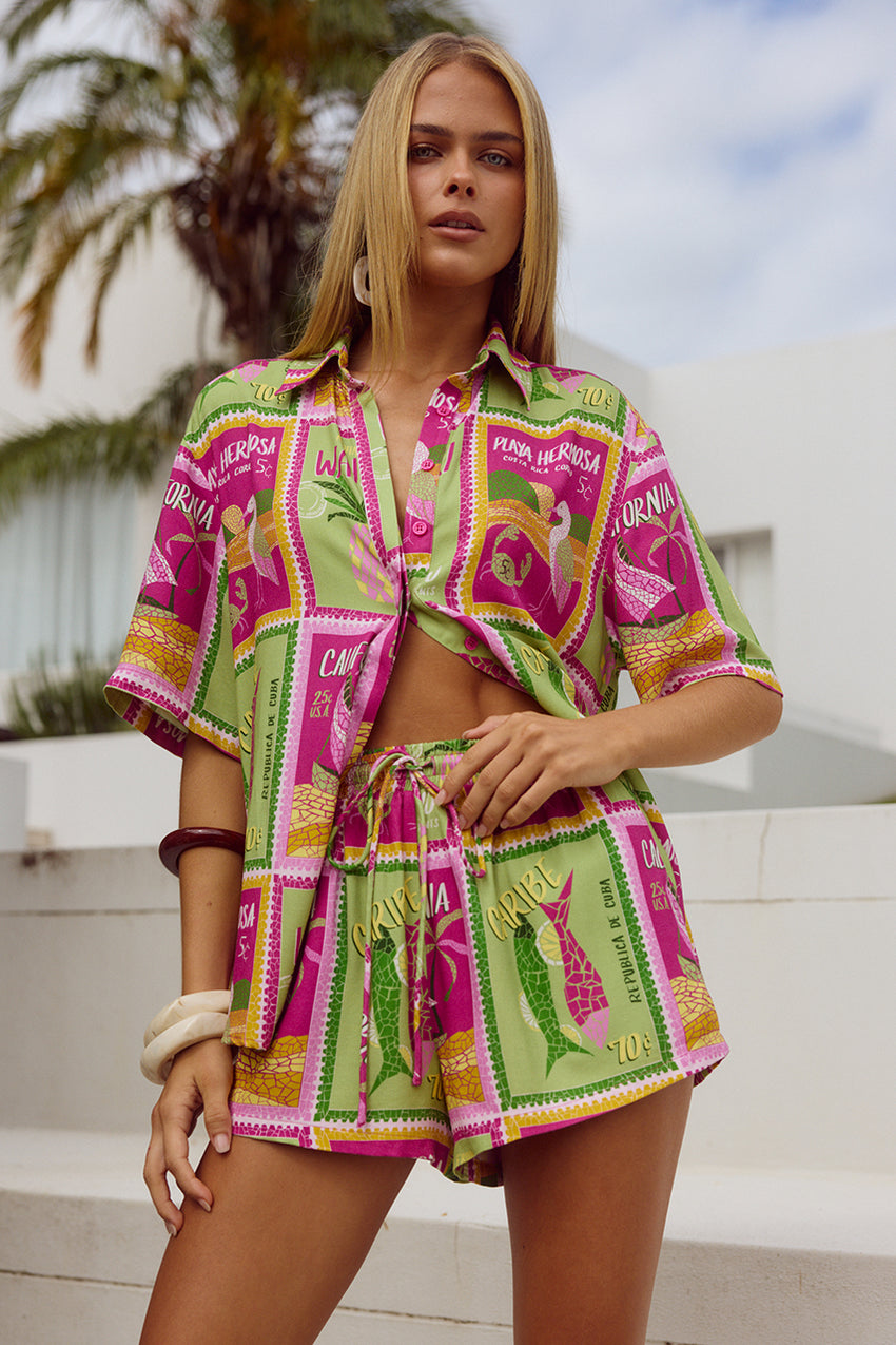 ADELYN SHORT - ALOHA LIME
