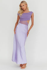In Blooms Mesh Bodice Maxi Dress Lilac