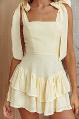 Despacito Tied Shoulder Mini Dress Butter