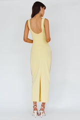 Shenae Piping Trim Maxi Dress Lemon
