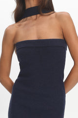 Tarant Ribbed Knit Mini Dress Navy