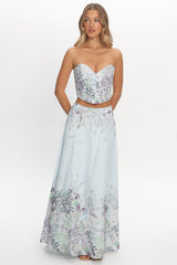 Sazkia Sweetheart Neckline Strapless Top Blue