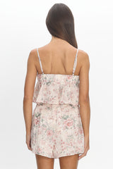 Terra Box Pleat Shorts Red Floral