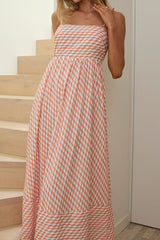 Shirley Square Neckline Maxi Dress Print Orange
