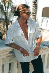 Kilian Shirt - White Pinstripe