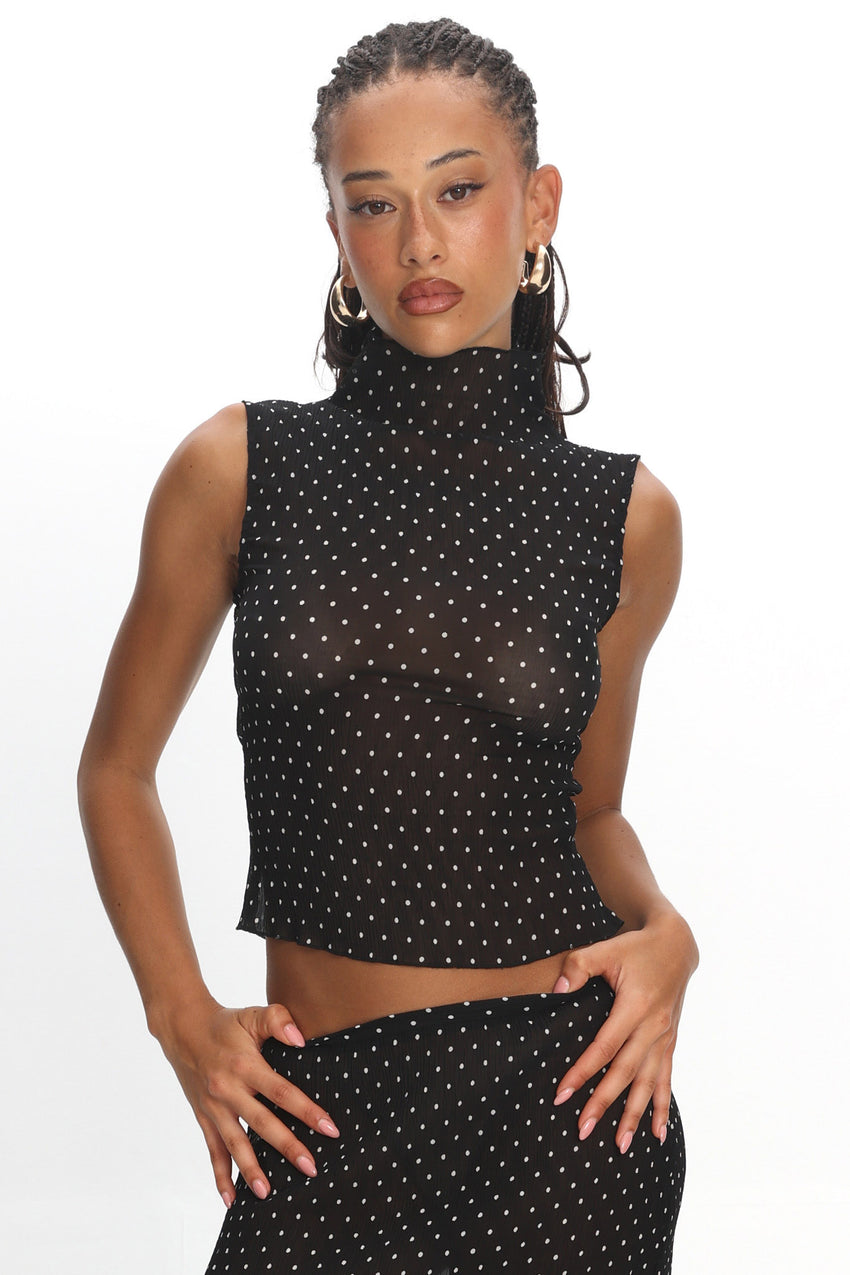 LIONESS Ford Top Onyx Polka