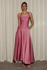 ODINA SQUARE NECK MAXI DRESS - BLUSH