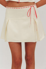 Maxxine Pleat Mini Skirt Bone