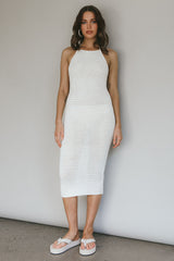 Soul Sister Tied Back Crochet Midi Dress White