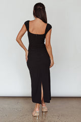 Iconic Cut-Out Bodice Midi Dress Black