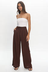 Jinny Wide Leg Pants Chocolate
