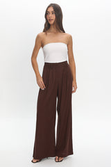 Jinny Wide Leg Pants Chocolate