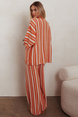 Influence Knit Straight Leg Pants Orange