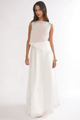 Lemora Asymmetric Hem Top White