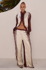 ZARA TAILORED PANT - WINE STRIPE